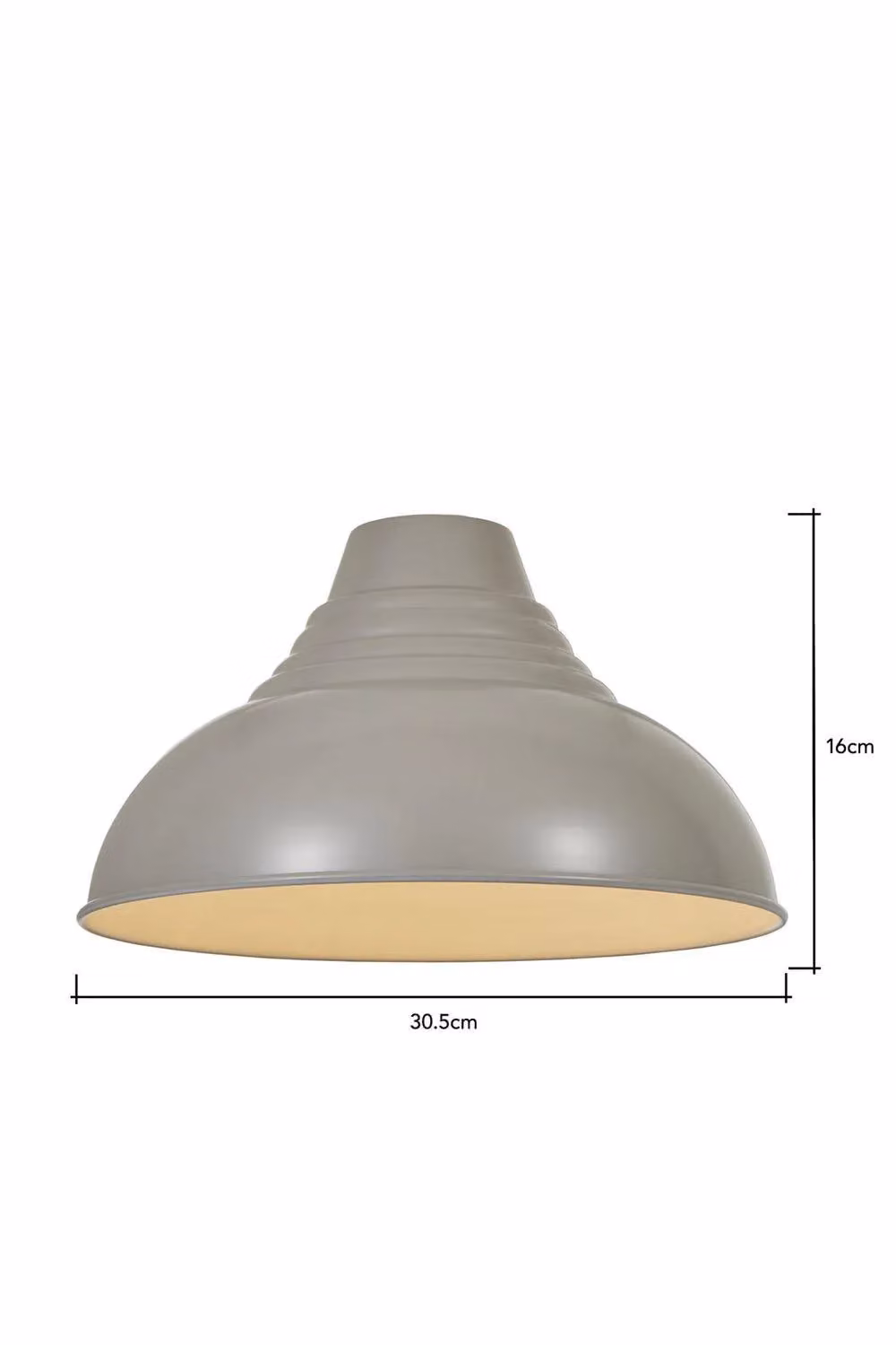 BHS Lighting Glow Dome Easy Fit Metal Light Shade in Grey, W: 30.5 cm, H: 16 cm, D: 16 cm – 2