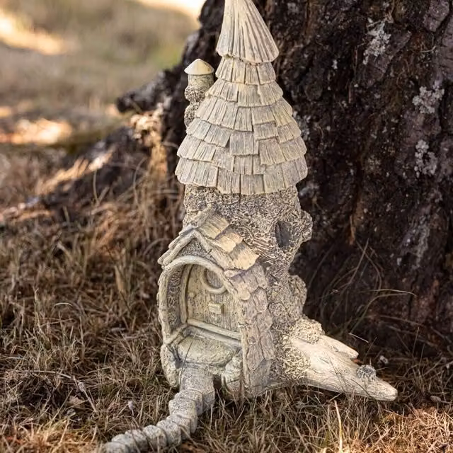 Garden Mile Fairy Castle Garden Ornament, White Resin