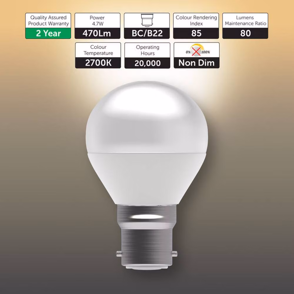 BELL Lighting B22 LED Golf Ball Bulb, Warm White, Pack of 3 – 2