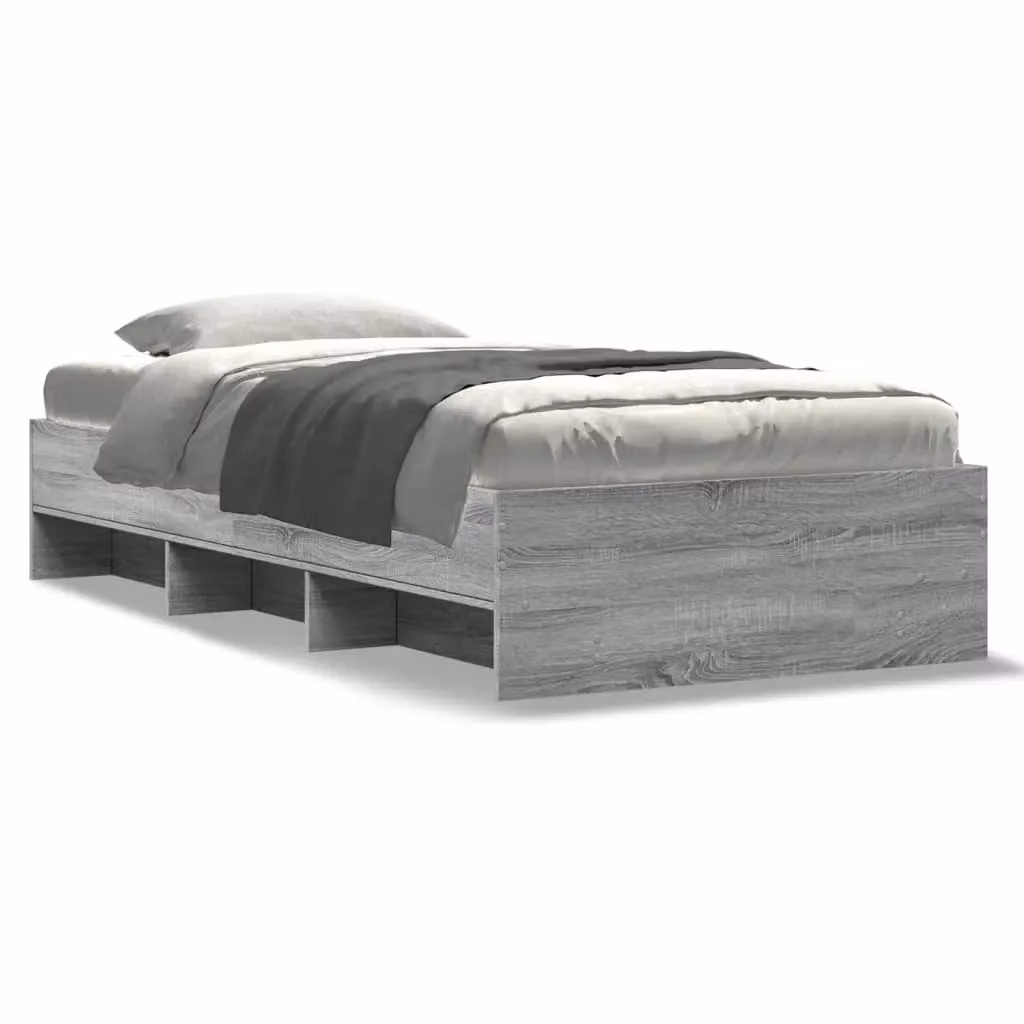Berkfield Home Grey Sonoma Bed Frame with Side Compartments, W/D/H: 100 x 200 cm – 2
