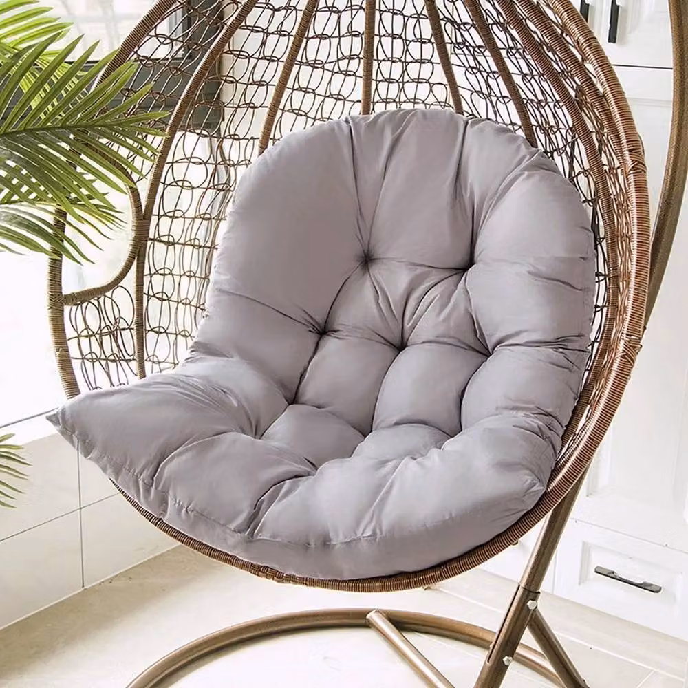 SPETLEK Grey Oval Egg Chair Cushion Swing Seat for Outdoor Garden, W: 100 cm, H: 190 cm – 2