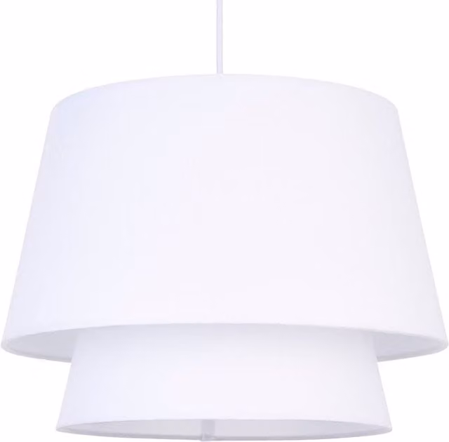 First Choice Lighting Ambra Two Tier White Fabric Easy Fit Pendant Shade