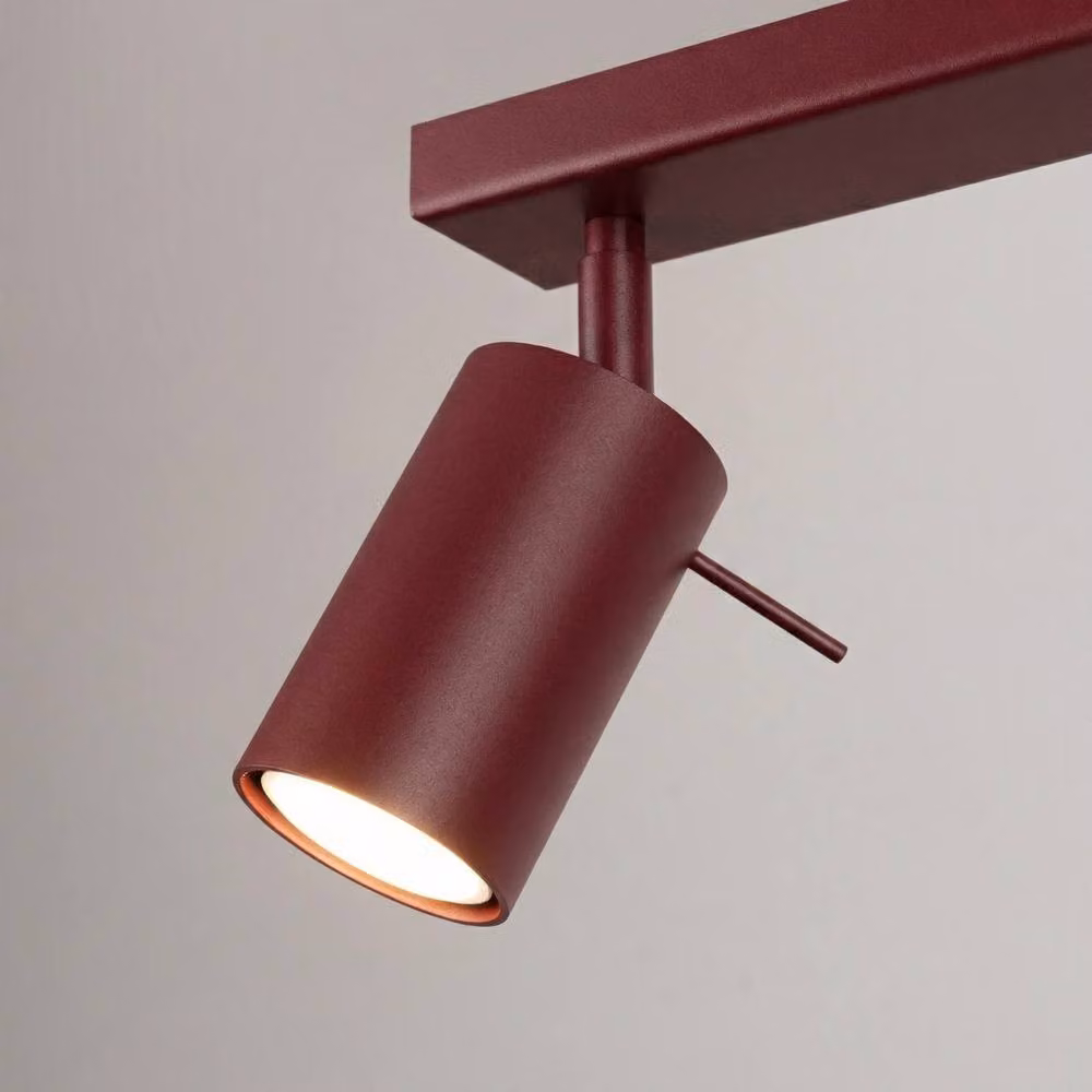 Sollux Lighting Modern Metal Ring Ceiling Lamp in Red, W: 16 cm, D: 30 cm, H: 6 cm – 3