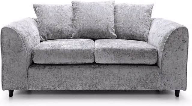 Abakus Direct Harriet 2 Seater Sofa in Light Grey Crushed Chenille Fabric