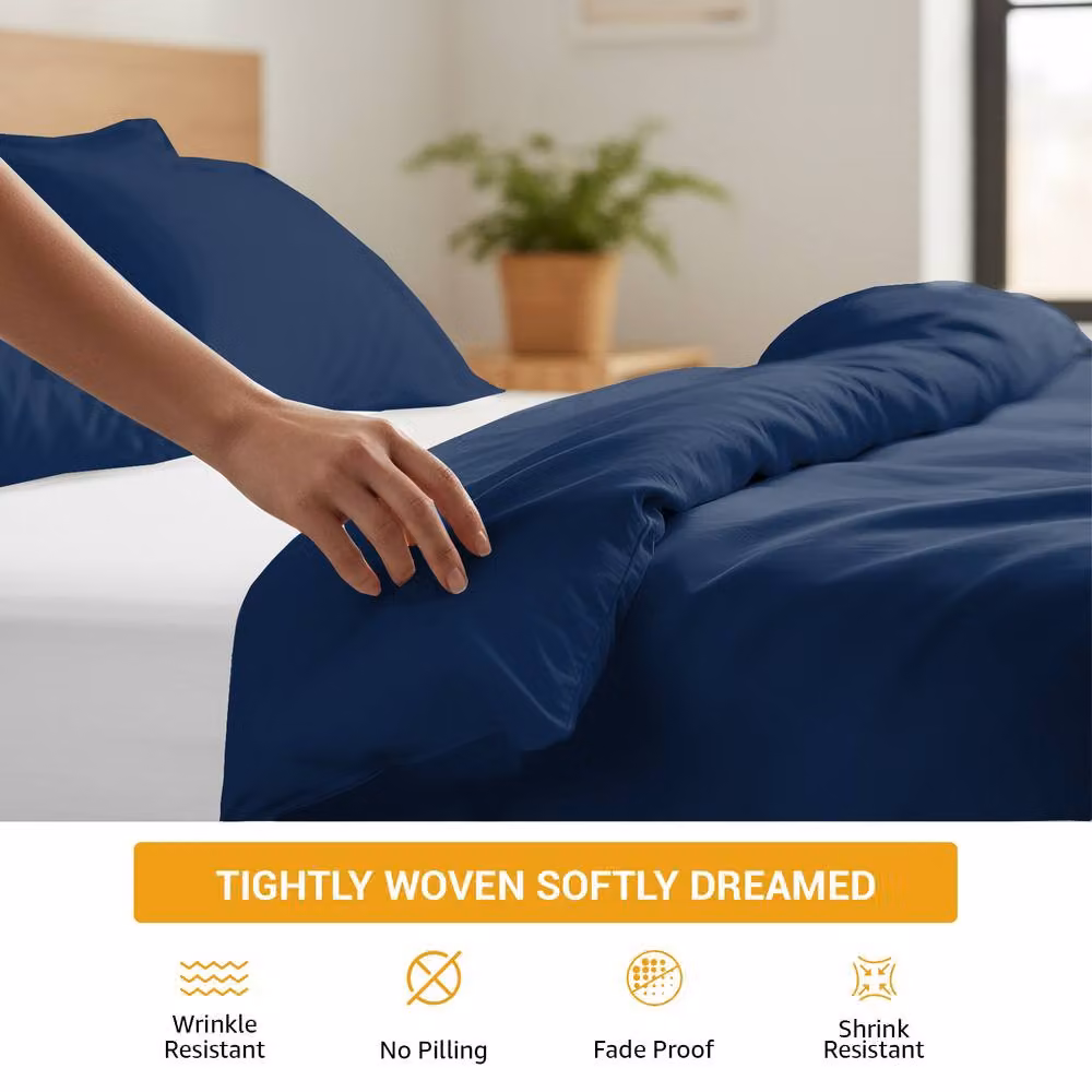 Pamposh Grace 400 Thread Count Egyptian Cotton Single Duvet Cover Set in Blue, W/D/H: 135 x 200 cm – 6