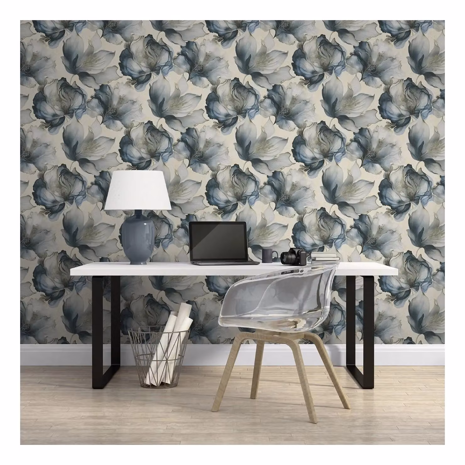 World of Wallpaper Elysian Floral Botanical Wallpaper in Blue – 2