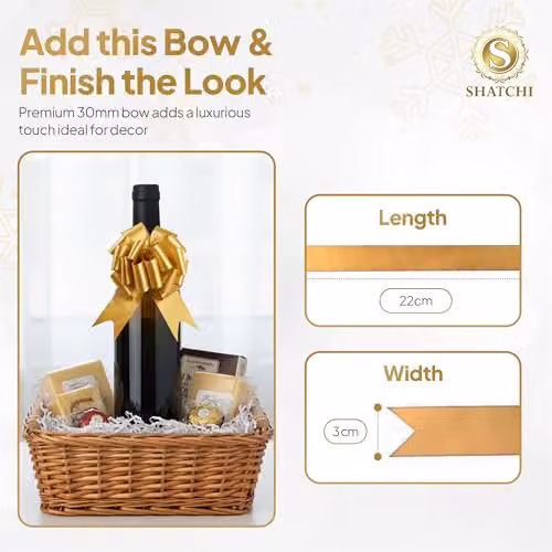 Shatchi Gold Pull Bows for Gift Wrapping and Decorations, 10 Pieces, 3 cm – 2