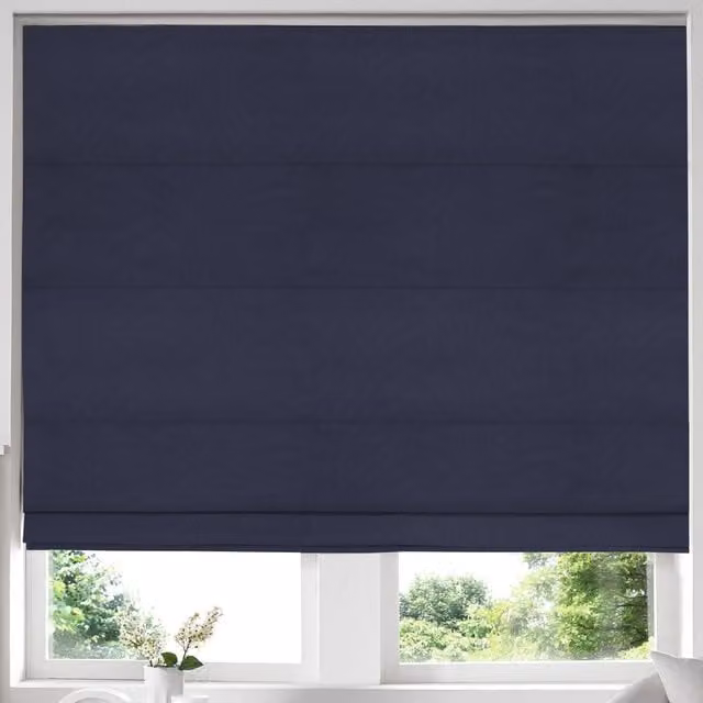 Simply Collection Made to Measure Blackout Roman Blind in Plain Blue