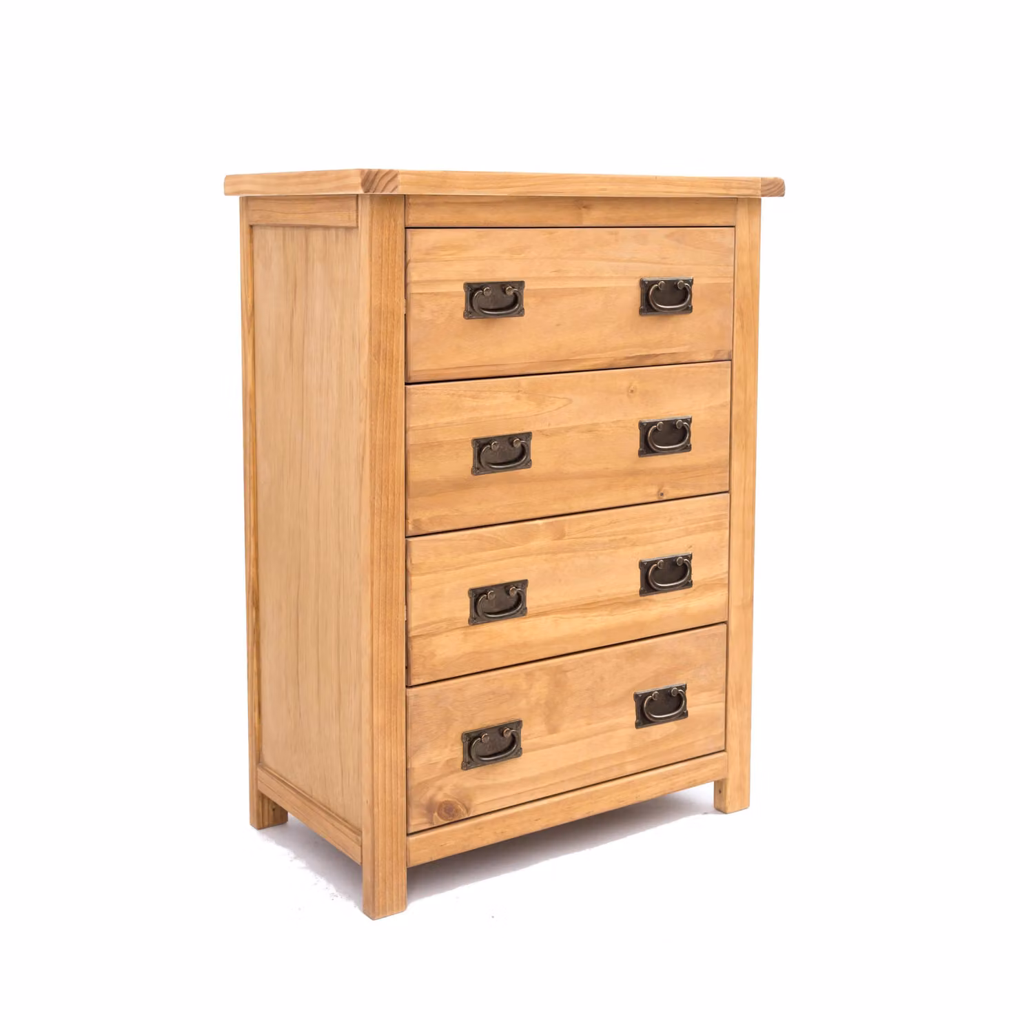 Cabinet Bits Lugo 4 Drawer Petite Chest of Drawers in Brown Pine with Gold Handles – 2