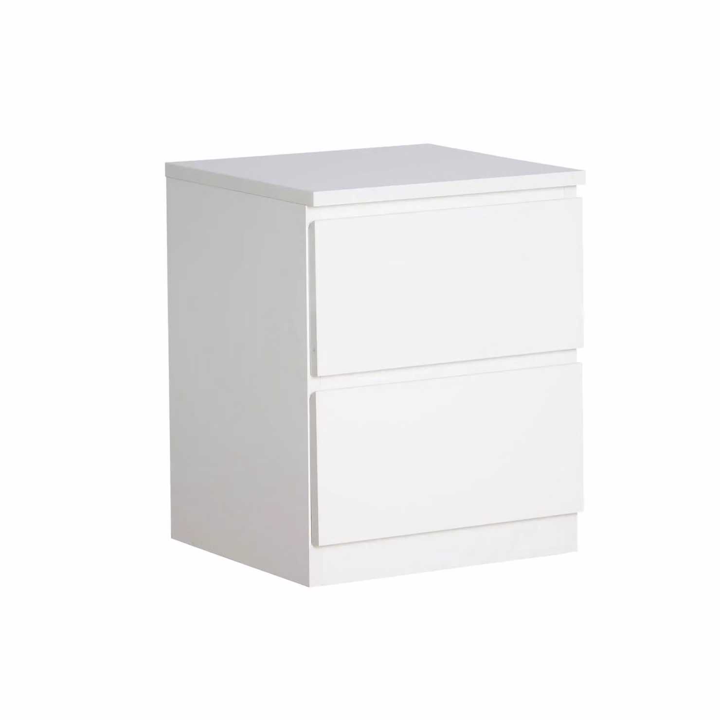 Home Source Modern 2 Drawer Bedside Cabinet Nightstand in White – 3