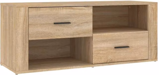 Berkfield Home Sonoma Oak TV Cabinet in Brown, W/D/H: 100 x 35 x 40 cm – 1