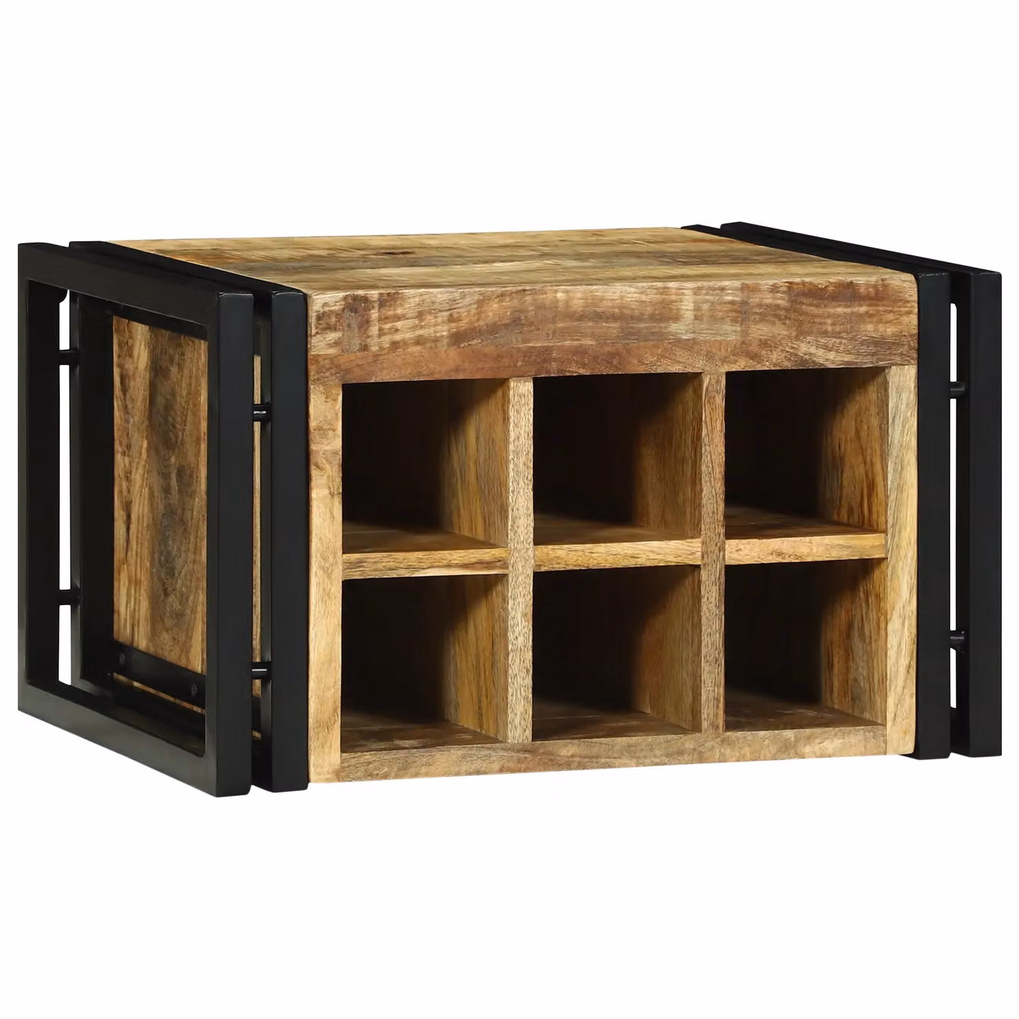 Berkfield Home Rustic Mango Wood Wine Rack, Brown, W: 46 cm, D: 35 cm, H: 27.5 cm – 2