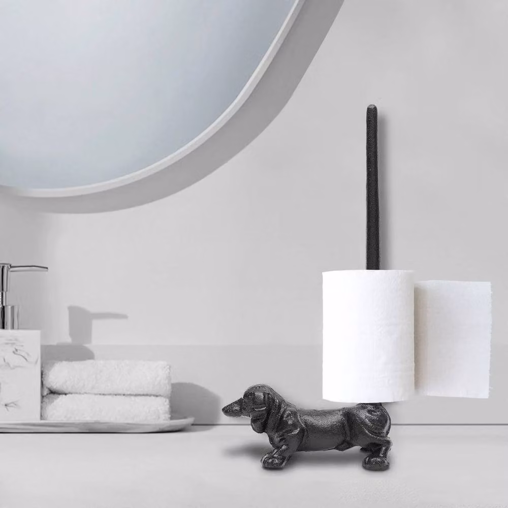 Kelvenix Freestanding Metal Bathroom Toilet Roll Holder in Black – 3
