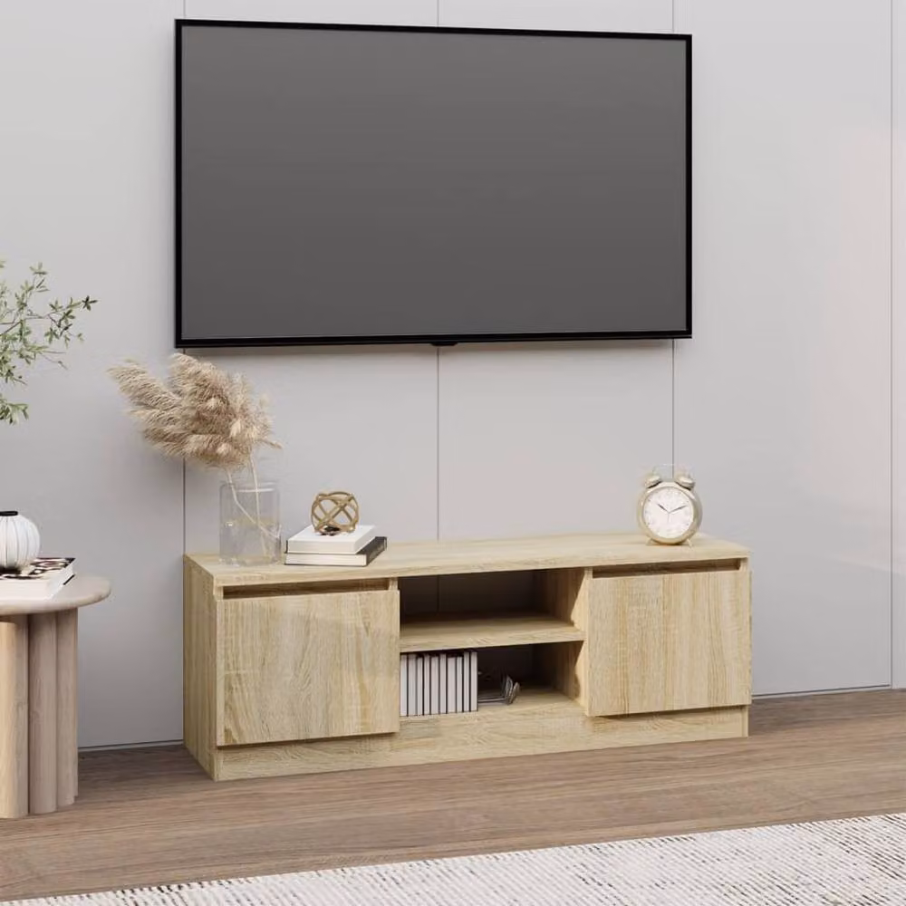 Berkfield Home TV Cabinet with Door in Sonoma Oak Light Brown, W/D/H: 102 x 30 x 36 cm – 2