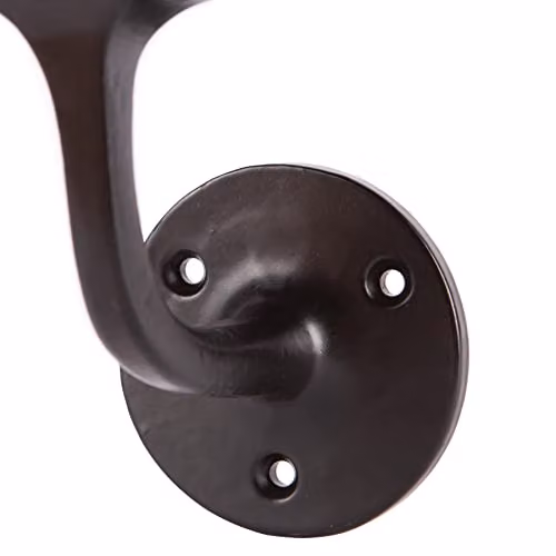 Hammer and Tongs Wrought Iron Handrail Bracket, Matt Black, Pack of 4, D75mm x H85mm – 2