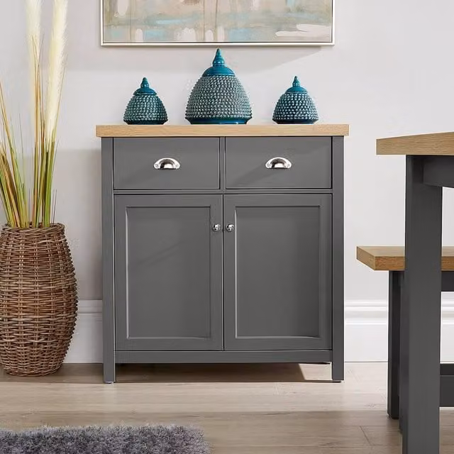 FORGEVIO 2 Door 2 Drawer Sideboard Storage Cabinet in Dark Grey Matt – 1