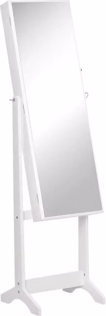 Havendro Lockable Mirrored Jewellery Cabinet in White