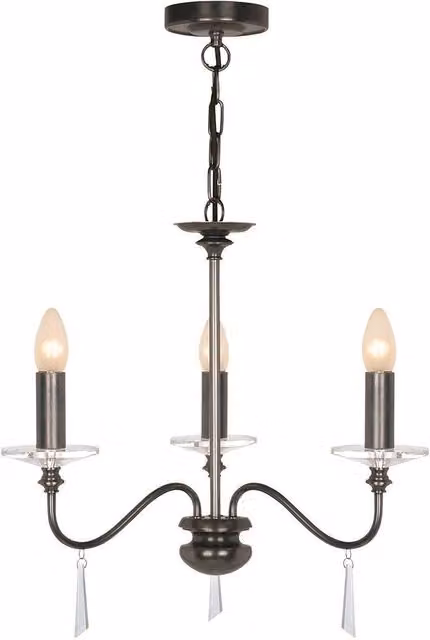 Netlighting Finsbury Park 3 Light Chandelier in Old Bronze and Brown – 1