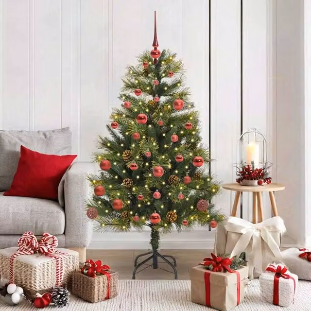 Berkfield Home Artificial Hinged Christmas Tree in Green, 150 cm – 1
