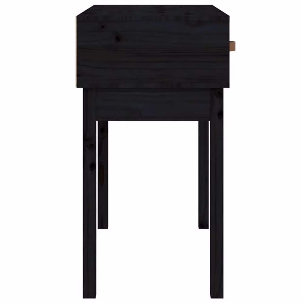 Berkfield Home Beautiful Console Table in Black Solid Pine Wood, W: 76.5 cm, D: 40 cm, H: 75 cm – 4