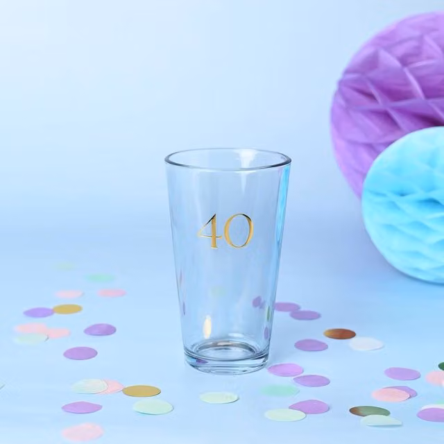 Confetti Clear Beer Glass