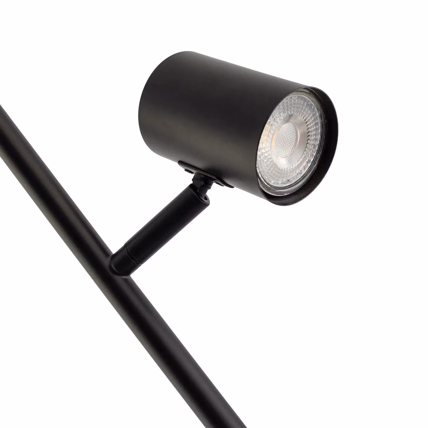 Happy Homewares Black Metal LED Double Spot Floor Lamp with Adjustable Heads and Foot Switch – 3