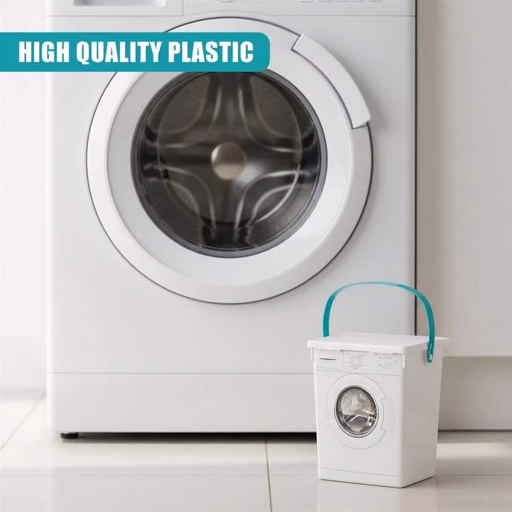 NESTLUNE White Laundry Powder Storage Box and Washing Machine Shaped Tablet Organiser – 3