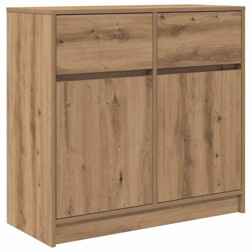 Berkfield Home Artisan Oak Sideboard with Drawer in Brown, W/D/H: 80 x 34 x 76 cm – 2