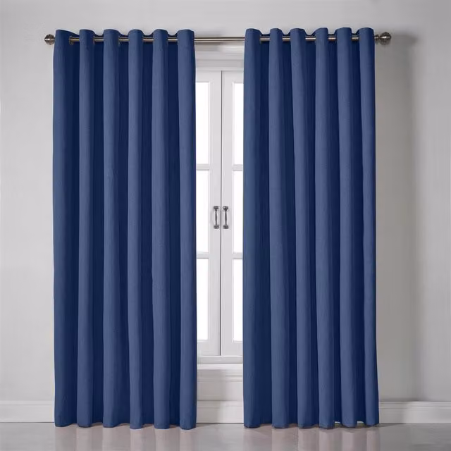 Livinluxury Blue Blackout Eyelet Curtains with Thermal Insulation, Height: 229 cm