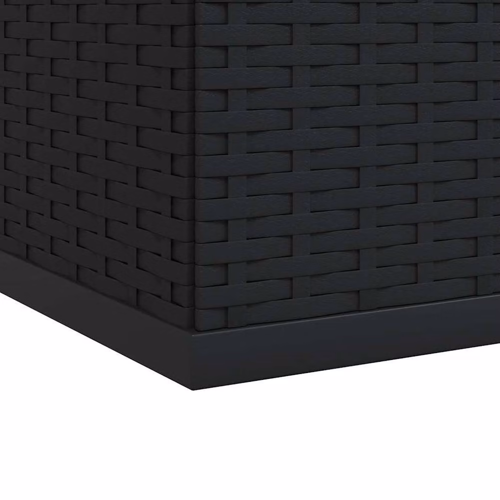 Berkfield Home Durable PE Rattan Garden Cushion Box in Black, W/D/H: 100 x 97.5 x 104 cm – 5