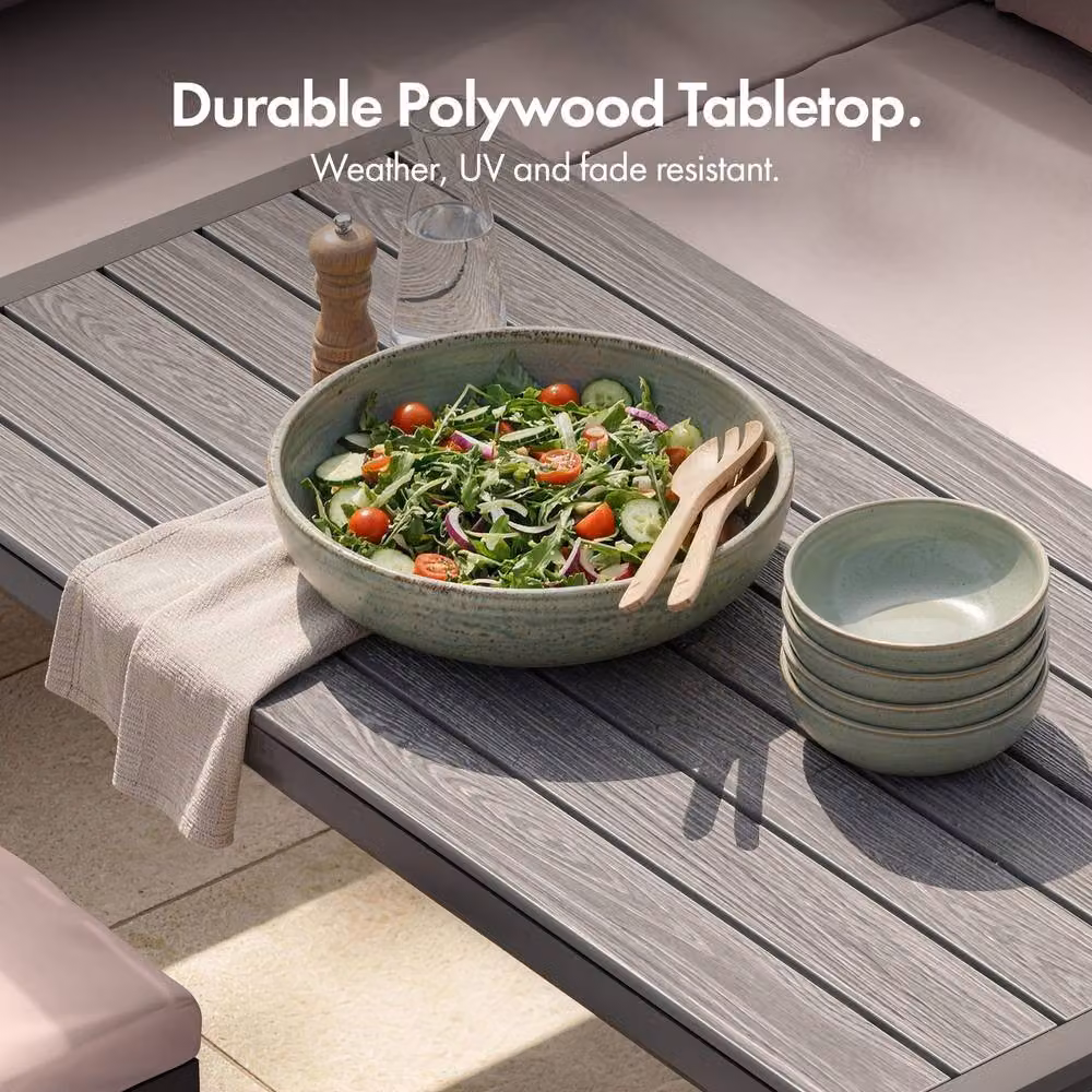 VonHaus Aruba 7 Seater Garden Furniture Dining Set in Grey – 7