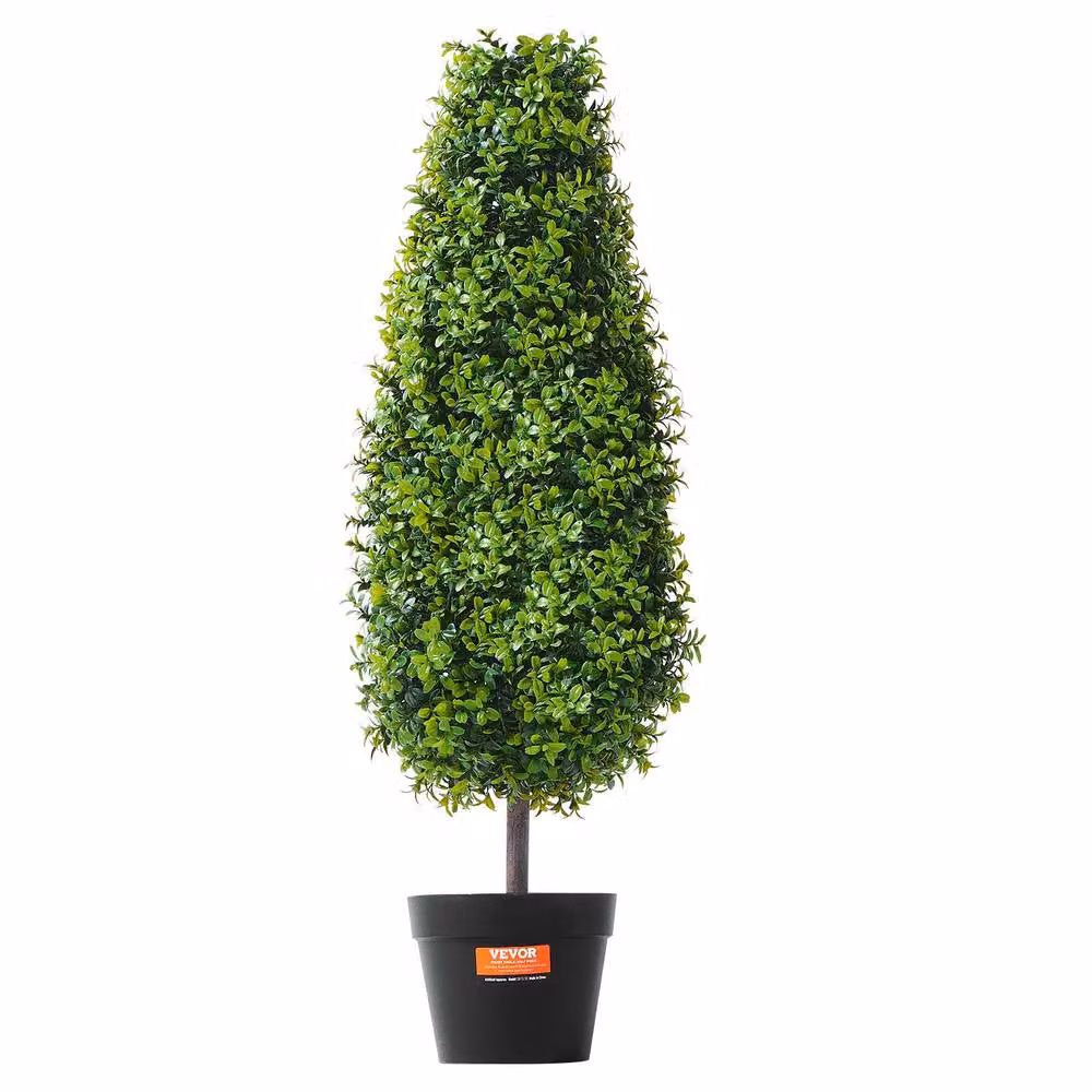 VEVOR Set of 2 Lifelike Artificial Green Boxwood Topiary Trees, Height: 91.44 cm – 9