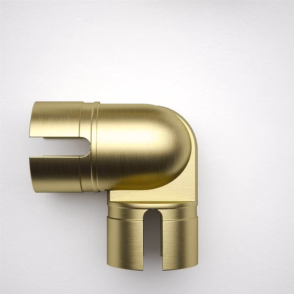Rothley Satin Brass Modern Adjustable Bannister Staircase Handrail Elbow 40mm in Bronze – 1