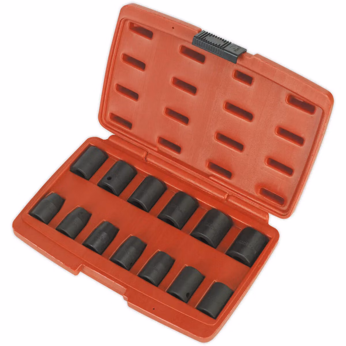 Loops 13 Piece Impact Socket Set with 1/2 inch Sq Drive, 6-Point WallDrive and Storage Case in Multicolour – 2