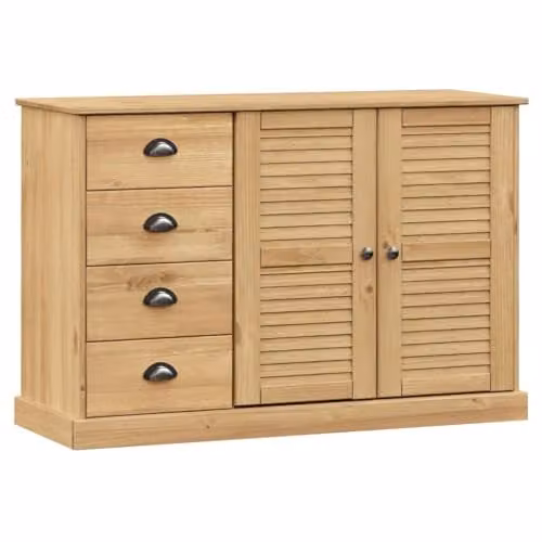 vidaXL VIGO Sideboard with Drawers in Brown Solid Wood Pine, W/D/H: 113 x 40 x 75 cm