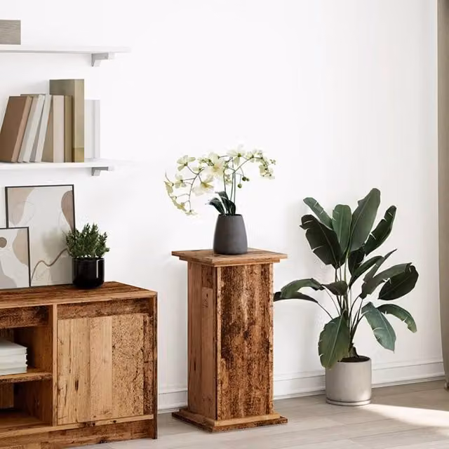 Berkfield Home Display Stand with Storage in Old Wood Brown, W/D/H: 31 x 30 x 60 cm – 1