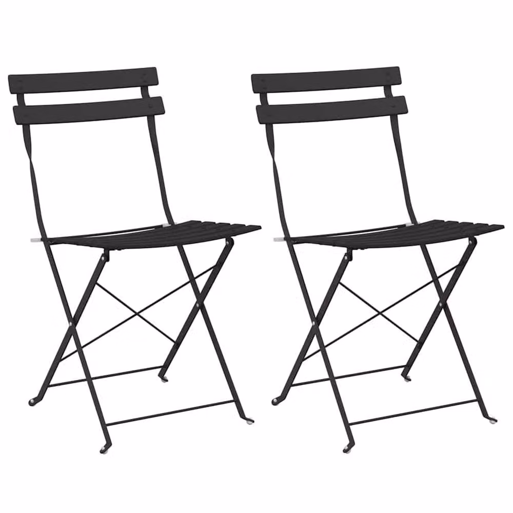 Berkfield Home Anthracite Metal Foldable Outdoor Chairs in Black – 3