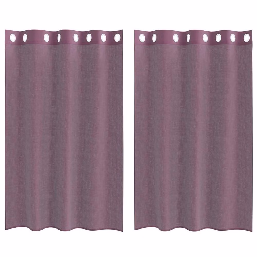 Berkfield Home Purple Voile Fabric Panel Curtains with Eyelets, 2 Pack, W: 140 cm, H: 175 cm – 2