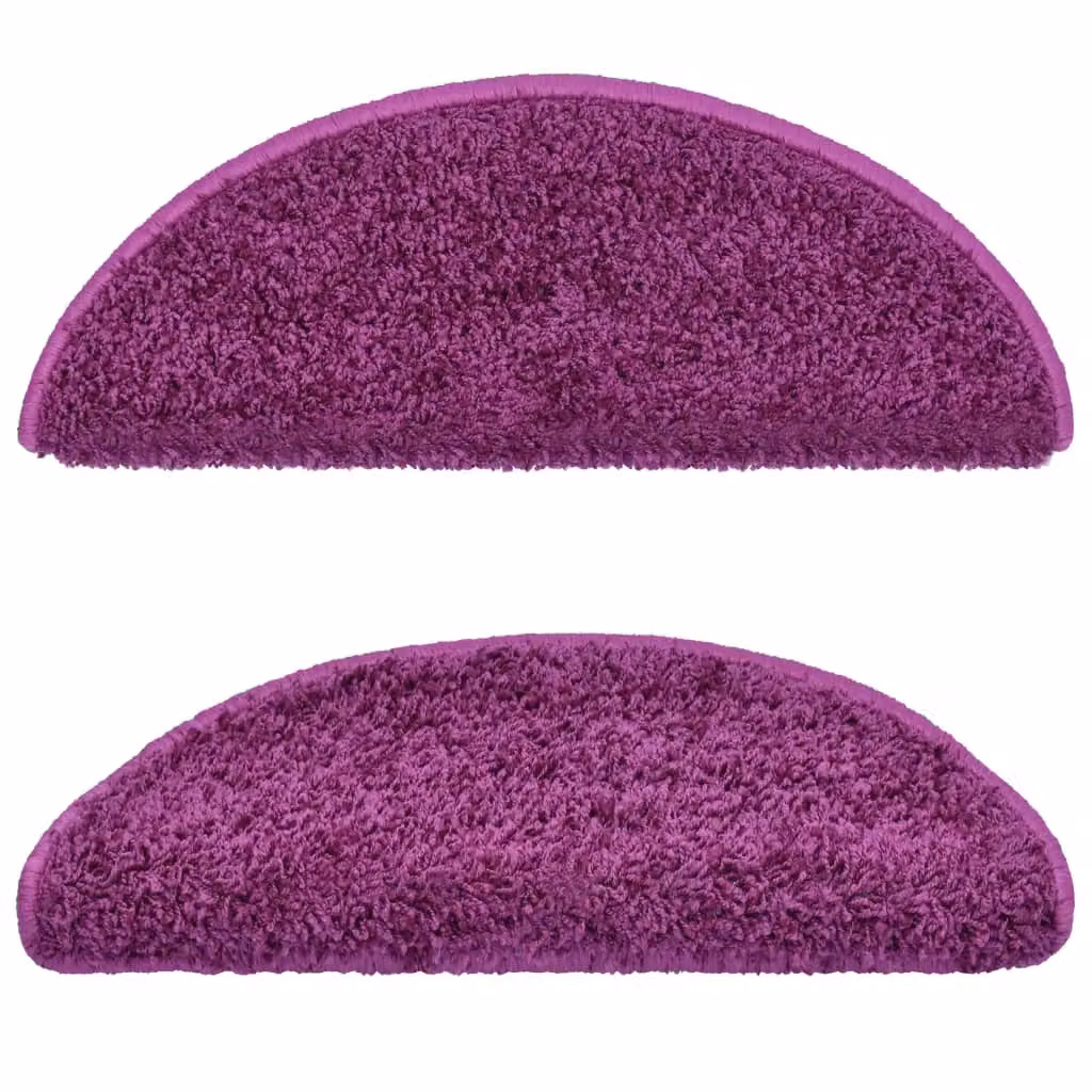 Berkfield Home Self-Adhesive Carpet Stair Treads, 15 Pieces, Purple, W: 65 cm, D: 21 cm, H: 4 cm – 3