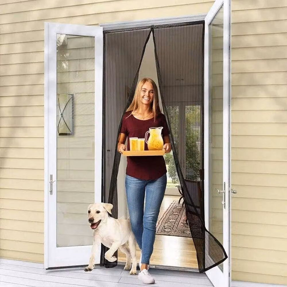 FLAVORA Magic Magnetic Mesh Curtain Door in Black – 3