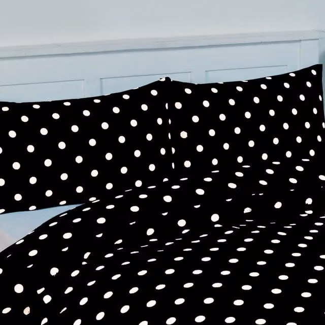 My Home Polka Dot Housewife Pillow Case Pair in Black and White