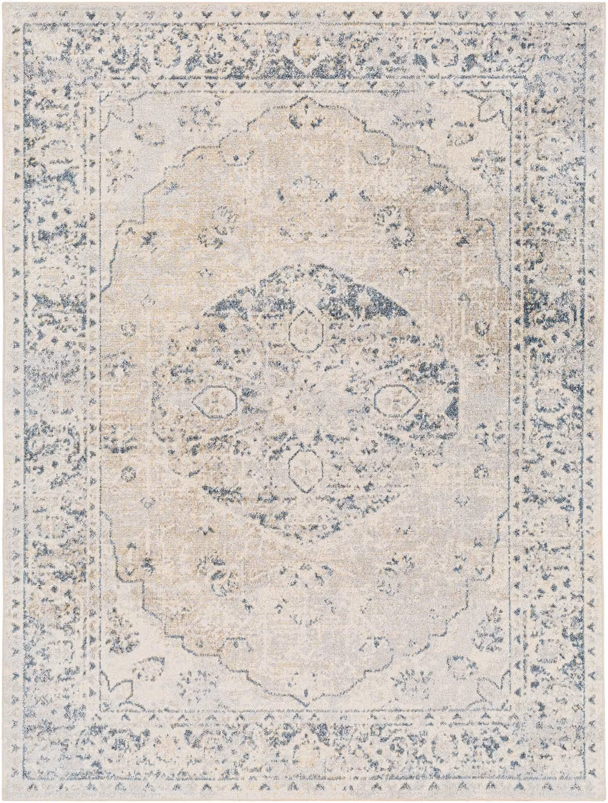 Livabliss Lilian Washable Vintage Boho Traditional Living and Dining Room Rug in Grey, Blue and Brown, W: 160 cm, D: 215 cm – 2