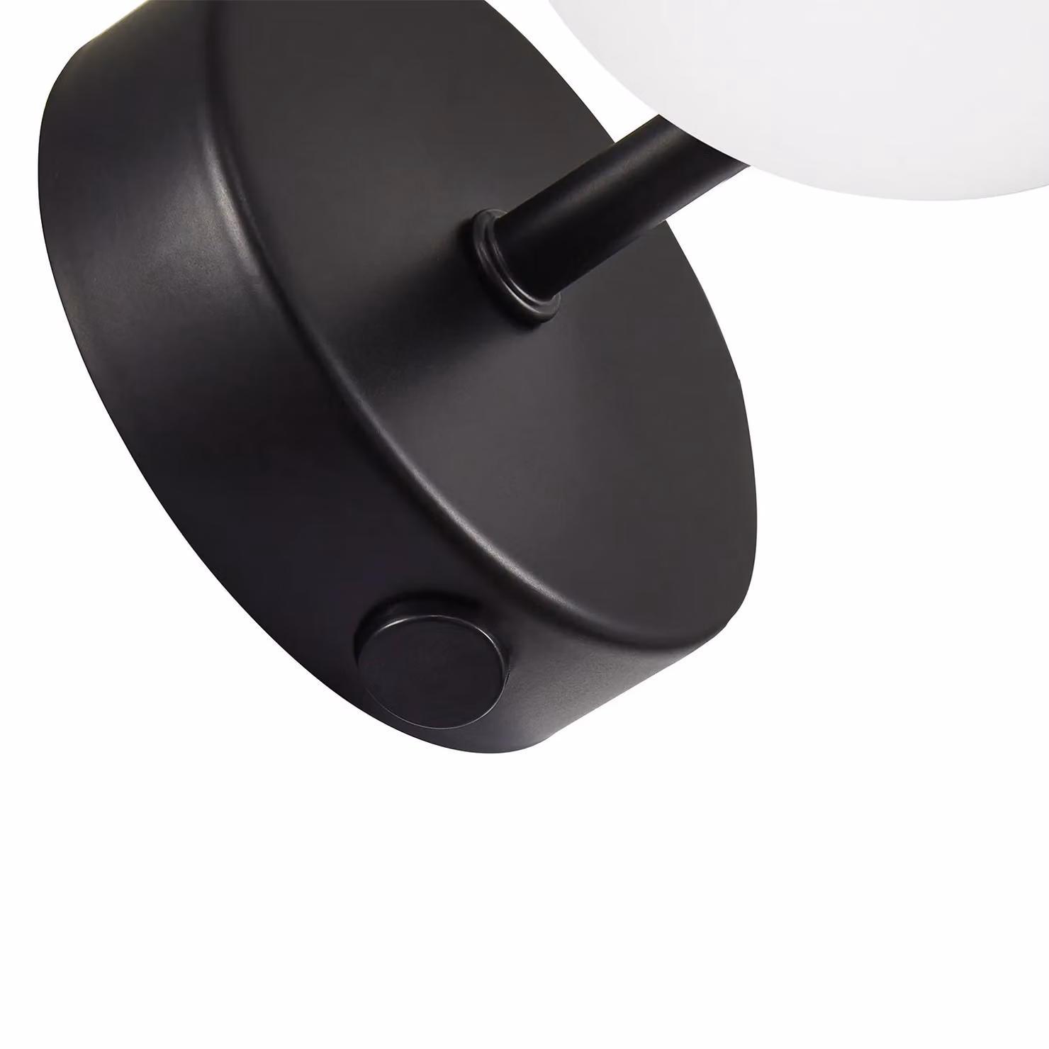 Happy Homewares Modern Black Ceiling Light with White Glass Sphere Shades, W/D/H: 44 x 22 x 22 cm – 3