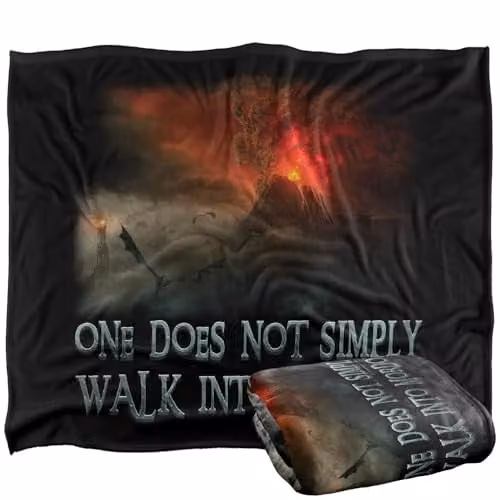 LOGOVISION Lord of the Rings Walk in Mordor Super Soft Fleece Throw Blanket, Multicolour, W: 152 cm, D: 127 cm – 1