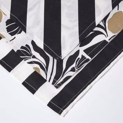 Homescapes Set of 3 Striped Cotton Tea Towels in Black and White, W/H: 45 x 65 cm – 5