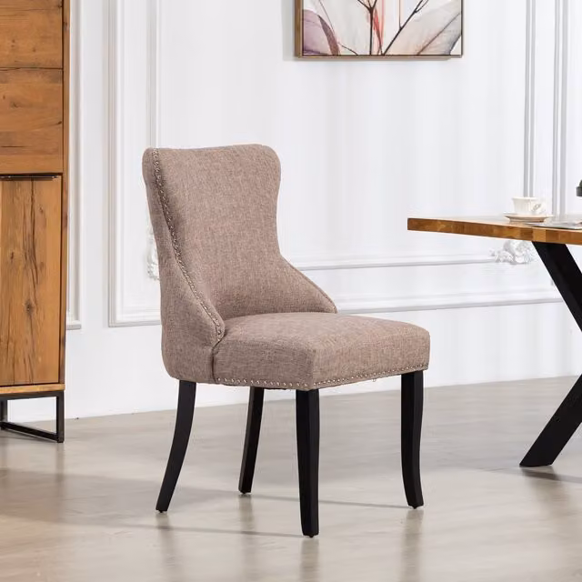 Artemis Home Rodello Modern Fabric Dining Chairs, Set of 2, Brown