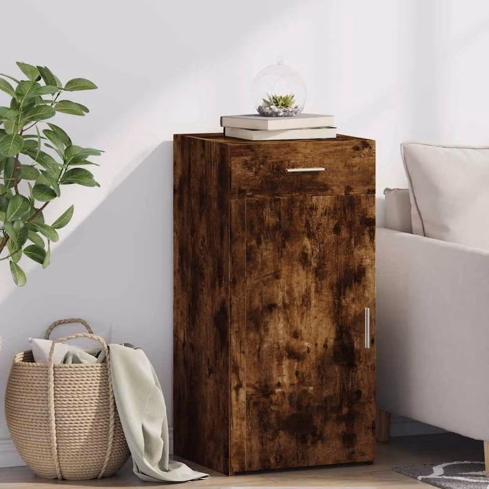 Berkfield Home Smoked Oak Sideboard in Brown, W/D/H: 45 x 42.5 x 93 cm – 2