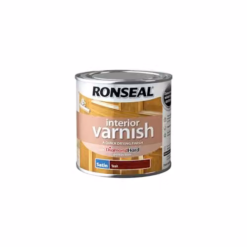 Ronseal Quick Dry Satin Interior Varnish, Brown, 250ml