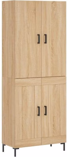 Berkfield Home Sonoma Oak Highboard in Beige, W/D/H: 69.5 x 34 x 180 cm – 1