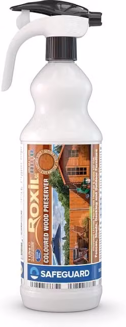 Roxil PC Water Based Wood Preserver Spray with UV Protection and Fungicidal Properties, Autumn Gold, 1 l